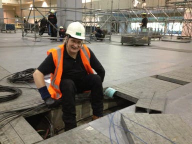 Event Production Laying Video Cables